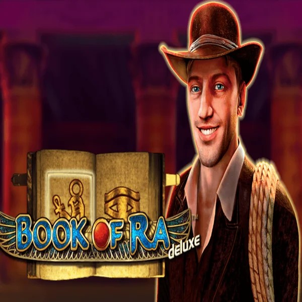 Book of Ra Deluxe slot logo by Novomatic at LalaBet Casino