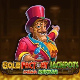 Gold Factory Jackpots Mega Moolah casino game by Aurum Signature Studios – featured logo at LalaBet Casino