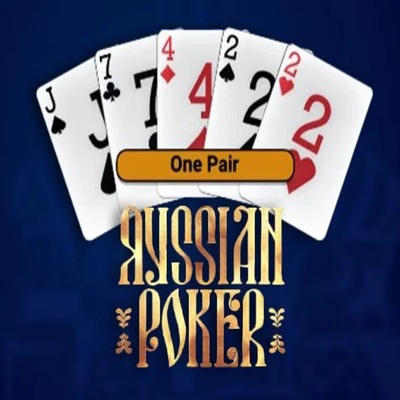 Russian Poker slot logo by OneTouch Games at LalaBet Casino
